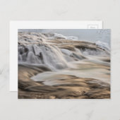 Godafoss Wasserfall, Winter, Island Postkarte (Vorne/Hinten)