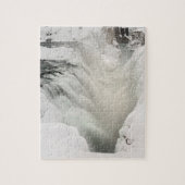 Godafoss Wasserfall, Winter, Island Puzzle (Vertikal)