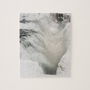 Godafoss Wasserfall, Winter, Island Puzzle