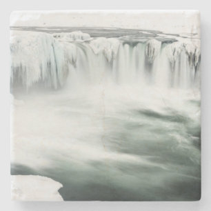 Godafoss Wasserfall, Winter, Island Steinuntersetzer