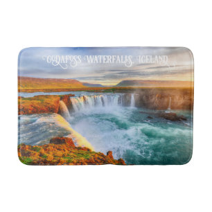 Godafoss-Wasserfälle im benutzerdefinierten Text, Badematte