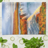 Godafoss-Wasserfälle im benutzerdefinierten Text,  Geschirrtuch (Gefaltet)