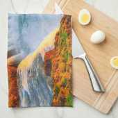 Godafoss-Wasserfälle im benutzerdefinierten Text,  Geschirrtuch (Viertel Falte)