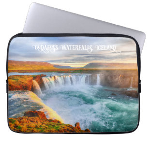 Godafoss-Wasserfälle im benutzerdefinierten Text,  Laptopschutzhülle