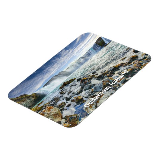 Godafoss-Wasserfälle im benutzerdefinierten Text, Magnet (Linke Seite)