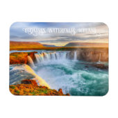 Godafoss-Wasserfälle im benutzerdefinierten Text,  Magnet (Horizontal)