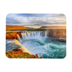Godafoss-Wasserfälle im benutzerdefinierten Text,  Magnet
