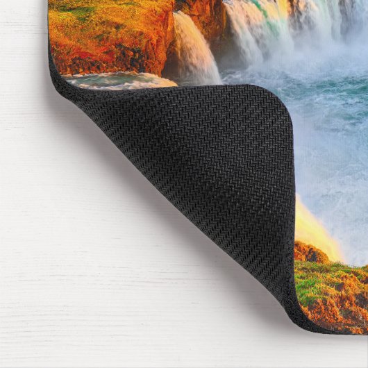Godafoss-Wasserfälle im benutzerdefinierten Text, Mousepad (Ecke)