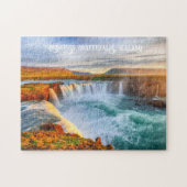 Godafoss-Wasserfälle im benutzerdefinierten Text, Puzzle (Horizontal)