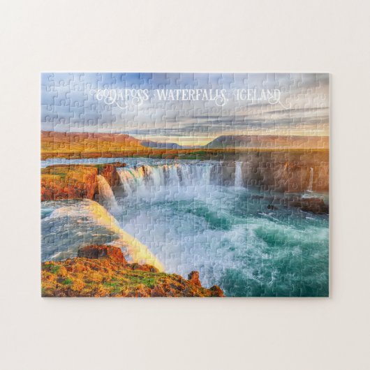 Godafoss-Wasserfälle im benutzerdefinierten Text, Puzzle (Horizontal)