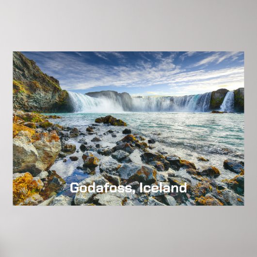 Godafoss Wasserfälle, Island Poster (Vorne)