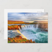 Godafoss Wasserfälle, Island Postkarte (Vorne/Hinten)