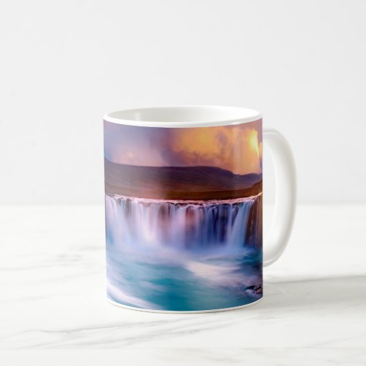 Goðafoss Waterfall Island Kaffeetasse (VorderseiteRechts)