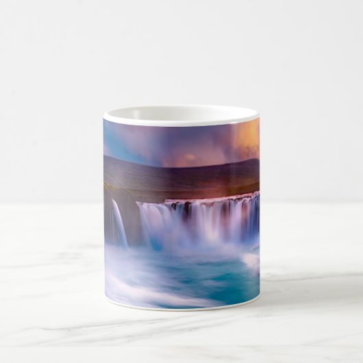 Goðafoss Waterfall Island Kaffeetasse (Mittel)
