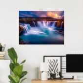 Godafoss Waterfall Island Poster (Heimbüro)
