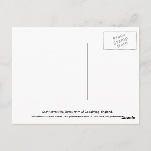 Godalming Snow Postkarte (Rückseite)