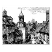 Godalming, Surrey, Vintag Sketch Gummistempel (Prägung)