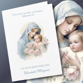 Godchild Baptisbaby Girl Christening Mary Jesus Karte