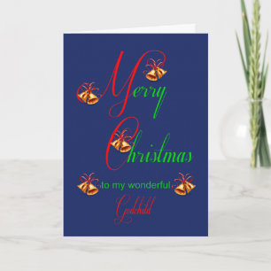 Godchild Christmas Bells Holiday Card Feiertagskarte
