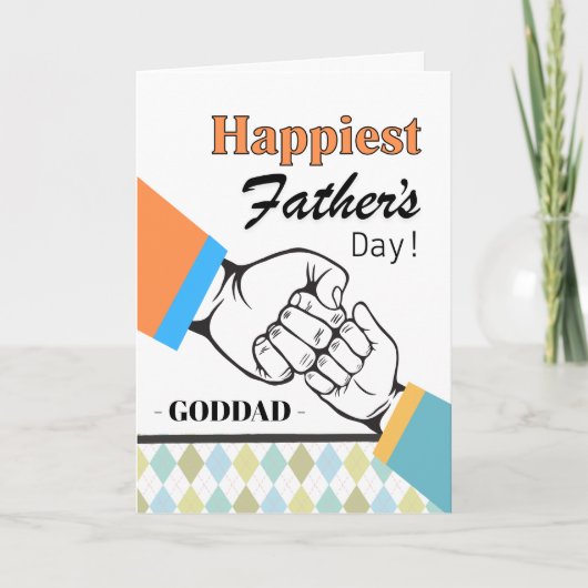 Goddad Father's Day Fist Bump Inspiration Karte (Vorderseite)