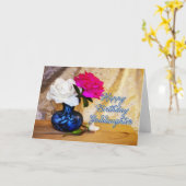 Goddaughter, Happy Birthday with painted roses Karte (Gelbe Blume)