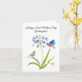 Goddaughter Happy First Mother’s Day Bluebird  Karte (Gelbe Blume)