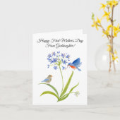 Goddaughter Happy First Mother’s Day Bluebird  Karte (Gelbe Blume)