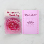 GODDAUGHTER - Happy xxth Birthday - Pink Rose Karte (Innenseite)