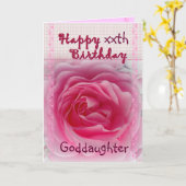 GODDAUGHTER - Happy xxth Birthday - Pink Rose Karte (Gelbe Blume)