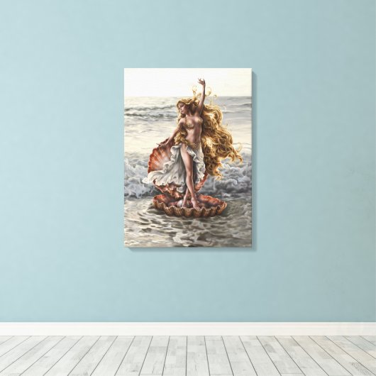 Goddess Aphrodite Stretched Canvas Print Leinwanddruck (Insitu (Holzboden))