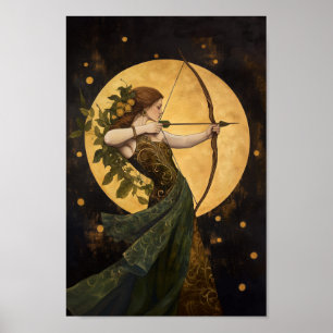 Goddess Artemis Art Nouveau Griechische Mythologie Poster