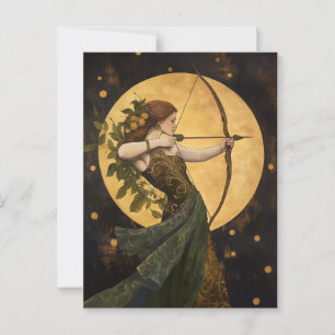Goddess Artemis Art Nouveau Griechische Mythologie Postkarte