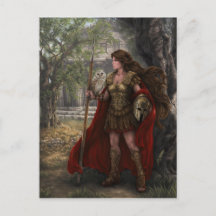 Goddess Athena Postcard von Artist Lindsay Archer
