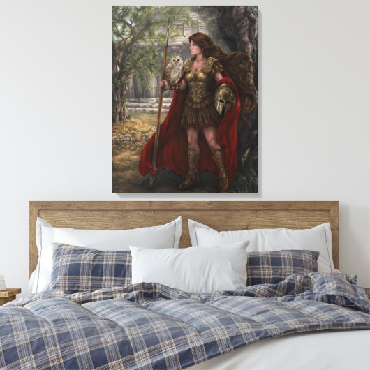 Goddess Athena Stretched Canvas Print Leinwanddruck (Insitu (Schlafzimmer))