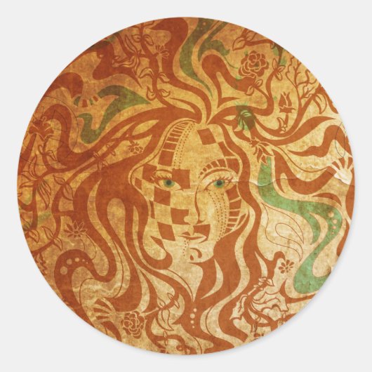 Goddess-Aufkleber Runder Aufkleber (Vorderseite)