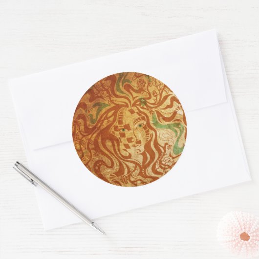 Goddess-Aufkleber Runder Aufkleber (Umschlag)