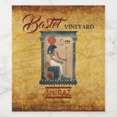 Goddess Bastet Ägyptisches Set Weinetikett (Einzelnes Label)