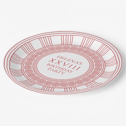 Goddess Birthday Party in Rosa Pappteller (Schrägansicht)