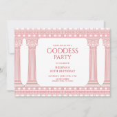 Goddess Birthday Party mit rosa Tempel Einladung (Vorderseite)