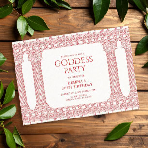 Goddess Birthday Party mit rosa Tempel Einladung