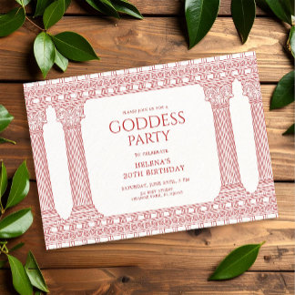 Goddess Birthday Party mit rosa Tempel Einladung