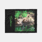 Goddess Black Fleece Blanket (Vorderseite (Horizontal))