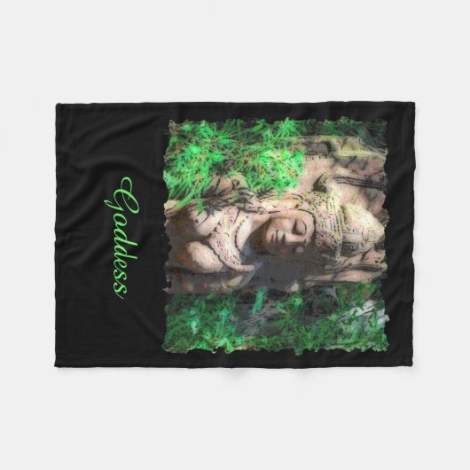 Goddess Black Fleece Blanket (Vorderseite (Horizontal))