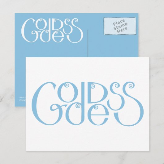 Goddess blass blue Postcard Postkarte (Vorne/Hinten)