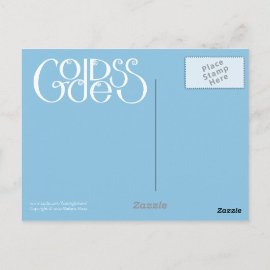 Goddess blass blue Postcard Postkarte (Rückseite)