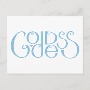 Goddess blass blue Postcard Postkarte
