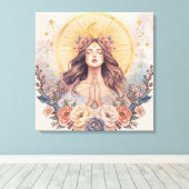 Goddess Boho Wall Art | Divine Feminine Energy Leinwanddruck (Insitu (Holzboden))