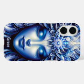 Goddess Celestial Blue Head Januar - Case-Mate iPhone Hülle (Rückseite (Horizontal))