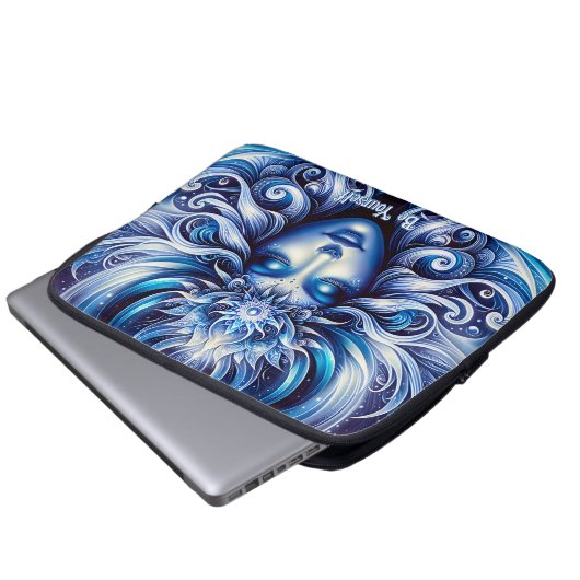 Goddess Celestial Blue Head Januar - Laptopschutzhülle (Vorne Knopf)