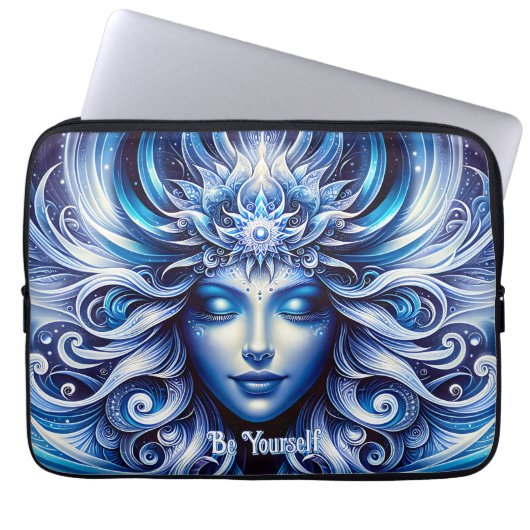 Goddess Celestial Blue Head Januar - Laptopschutzhülle (Vorderseite)